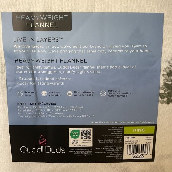 Cuddl Duds King Size Heavyweight Sheet Set Painted Landscape - Picture 8 of 8